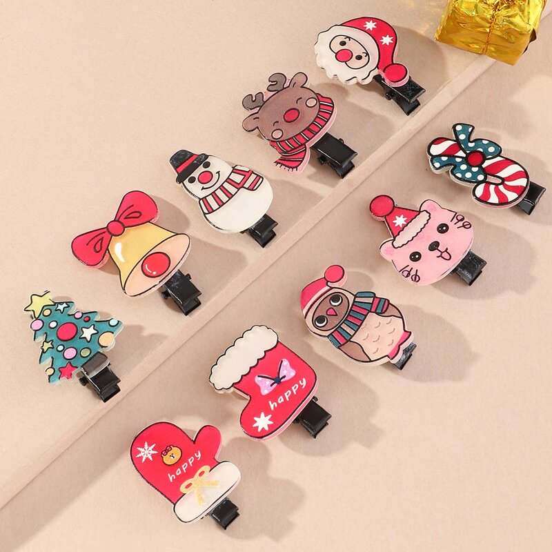 

10pcs Christmas Decor Hair Clip, Multicolor