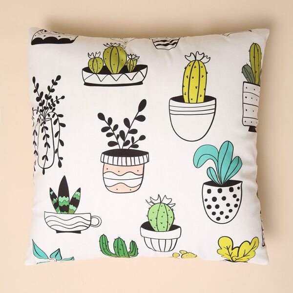 

Cactus Print Cushion Cover Without Filler, Multicolor