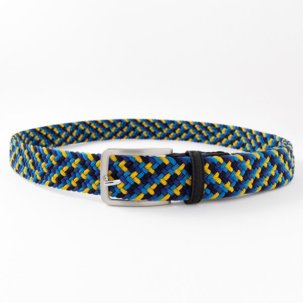 

Men Metal Buckle Braided Belt, Multicolor