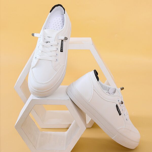 

Minimalist Lace-up Front Sneakers, White