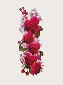 1 tờ giấy dán hình xăm hoa văn - Đỏ - Xem 3