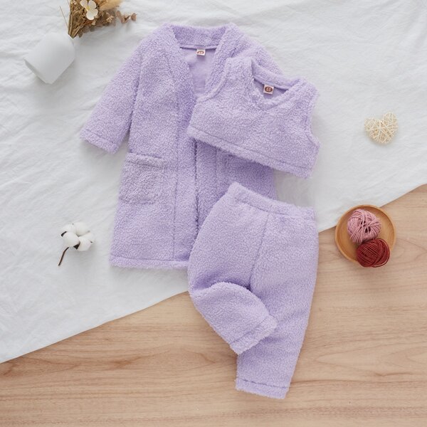 

Baby Teddy Tank Top & Pants & Coat, Lilac purple