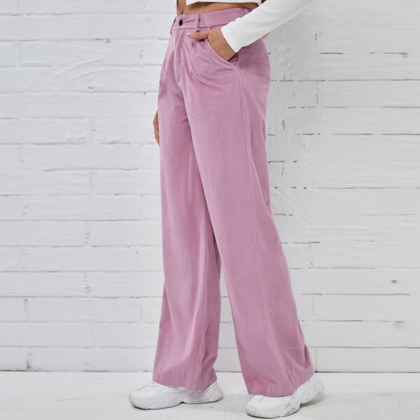 

Slant Pocket Wide Leg Pants, Dusty pink