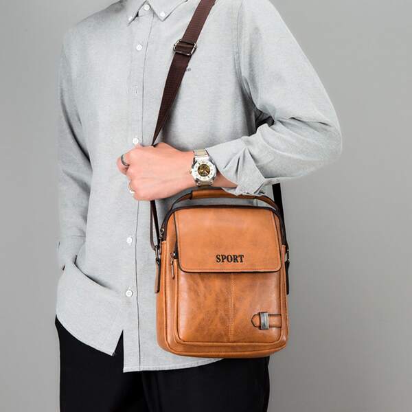 

Men Vintage Crossbody Bag, Brown