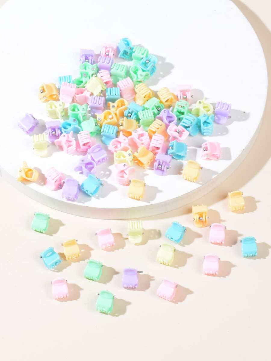 80pcs Toddler Girls Simple Hair Claw - Multicolor - View 1