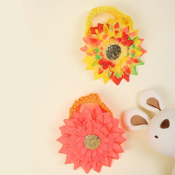 

2pcs Baby Flower Decor Headband, Multicolor