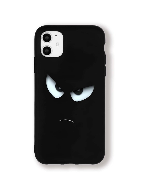 1PC Black Eye Patterned Frosted Tpu Shockproof Phone Case Compatible With IPhone Compatible With IPhone 11,IPhone 13,IPhone 14 Pro Max Waterproof Anti-Fall Scratch Resistant