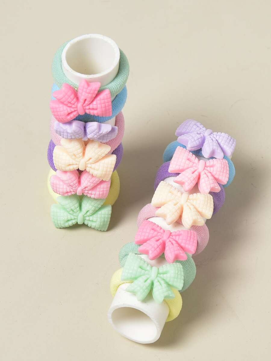小女童10入組蝴蝶結髮圈