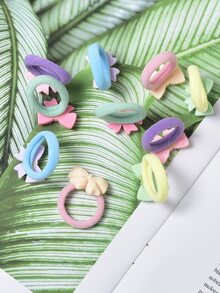 小女童10入組蝴蝶結髮圈