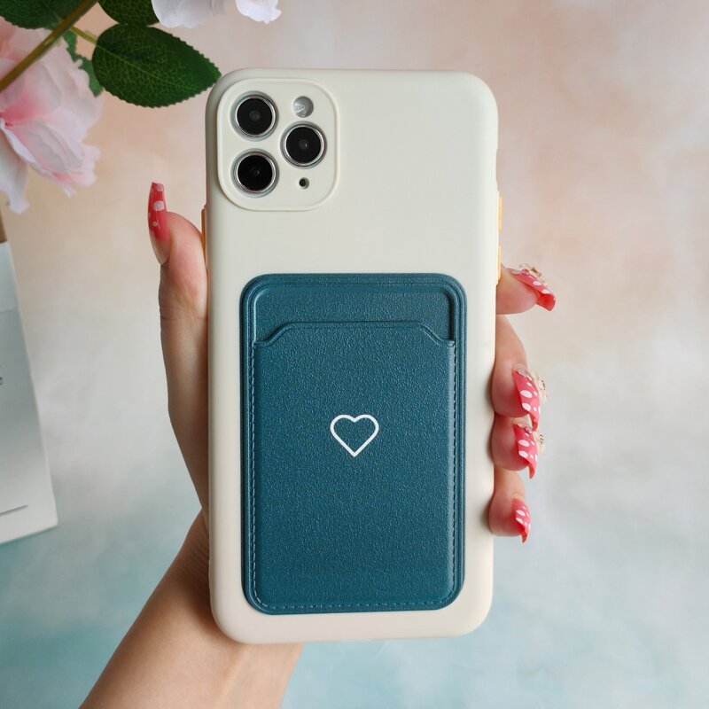 

Colorblock Phone Case With Card Holder, Dark green