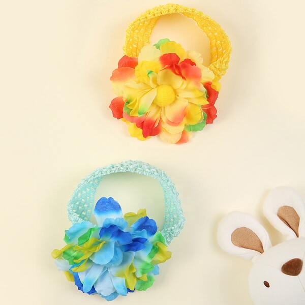 

2pcs Baby Flower Decor Headband, Multicolor