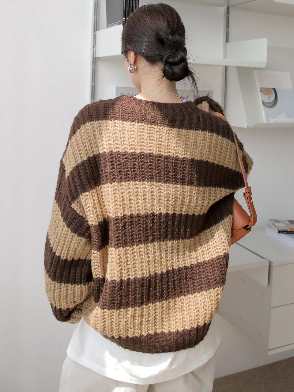 Two Tone Drop Shoulder Sweater,Fall Women Clothes