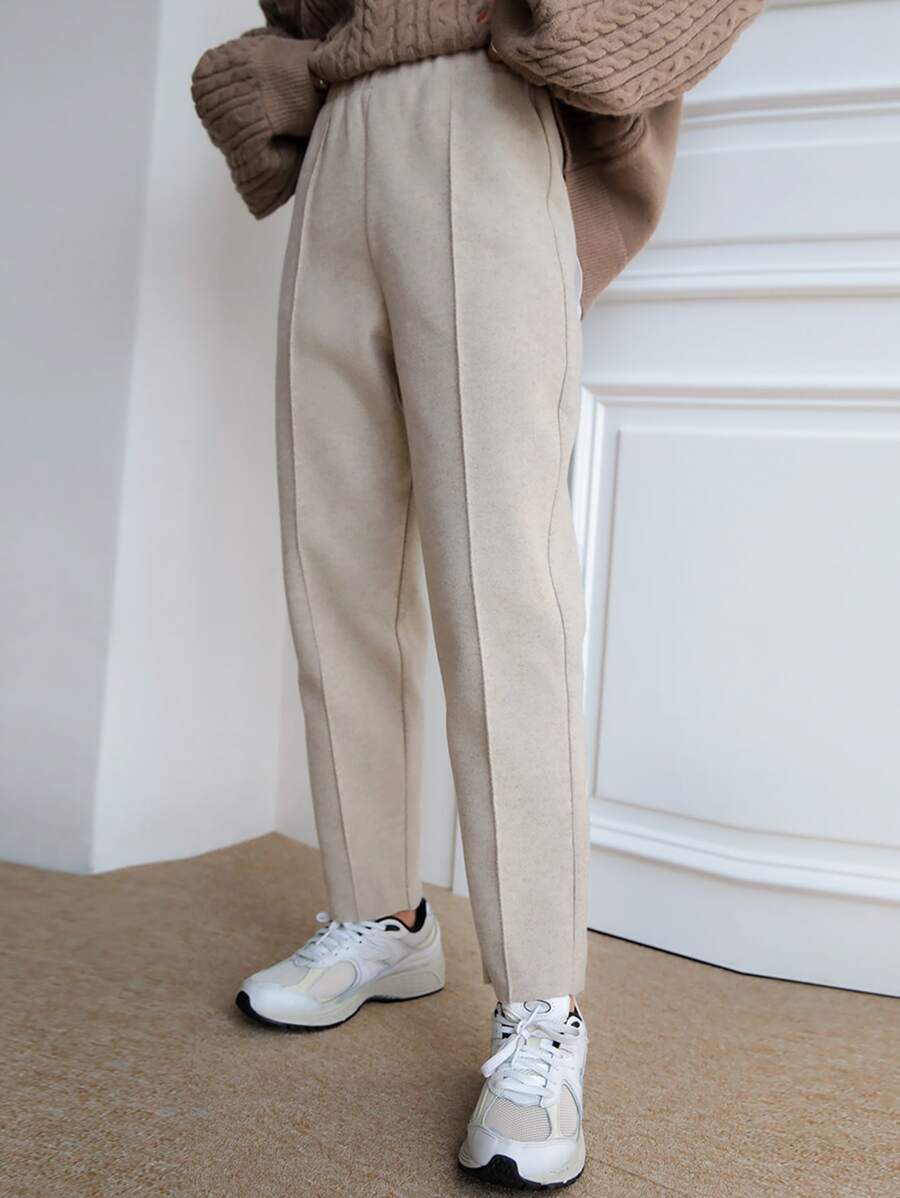 DAZY 高腰接缝细节裤，教师裤秋季，冬季女士正装裤