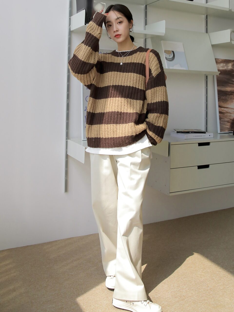 Two Tone Drop Shoulder Sweater,Fall Women Clothes
