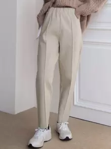 DAZY 高腰接缝细节裤，教师裤秋季，冬季女士正装裤