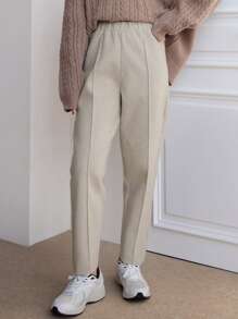 DAZY 高腰接缝细节裤，教师裤秋季，冬季女士正装裤