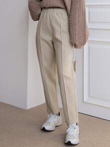 DAZY 高腰接缝细节裤，教师裤秋季，冬季女士正装裤