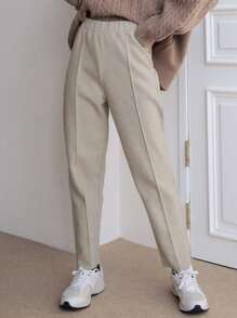 DAZY 高腰接缝细节裤，教师裤秋季，冬季女士正装裤