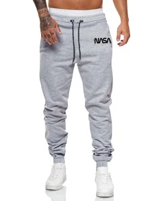 ROMWE MEN 2 Packs Guys Letter Graphic Sweatpants - Multicolor - View 6