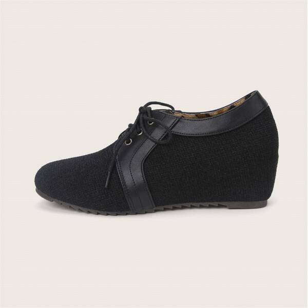 

Minimalist Hidden Heeled Oxford Shoes, Black
