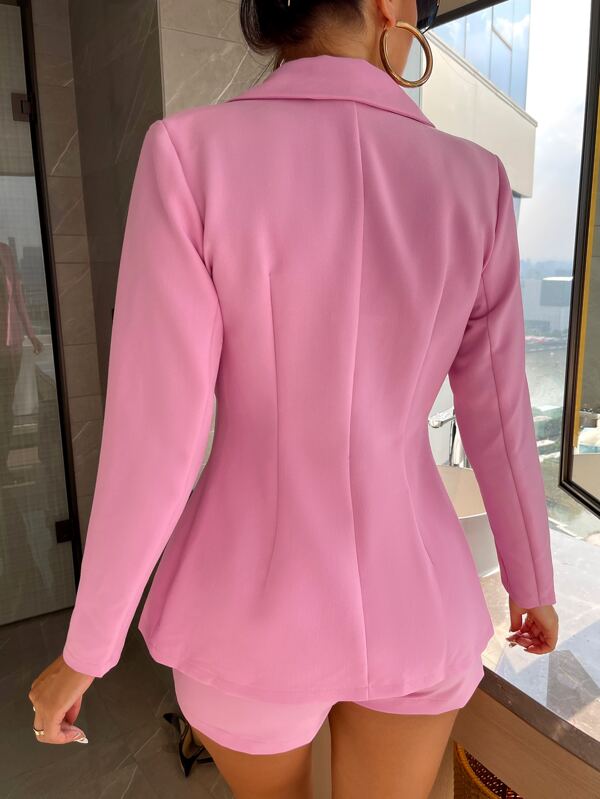 SHEIN SXY Lapel Neck Single Button Blazer SHEIN USA