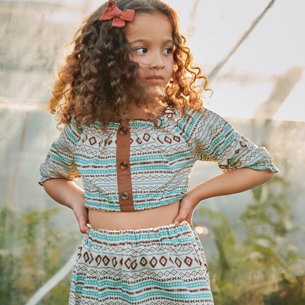 

Girls 1pc Argyle Print Top & 1pc Skirt, Multicolor