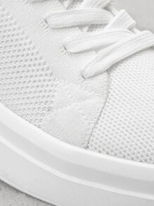 極簡風格前繫帶休閒鞋 - 白色 - 查看 3