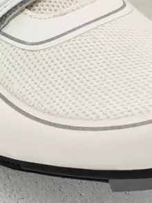 Contrast Binding Hook-And-Loop Fastener Strap Sneakers Tainers