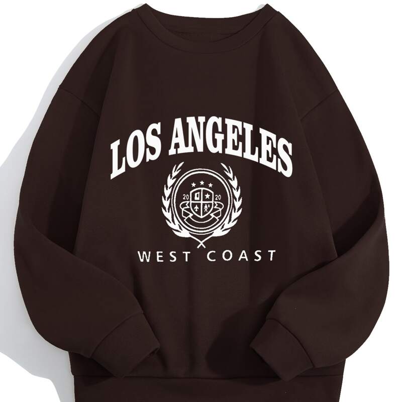 

Letter Graphic Drop Shoulder Sweatshirt, Chocolate brown