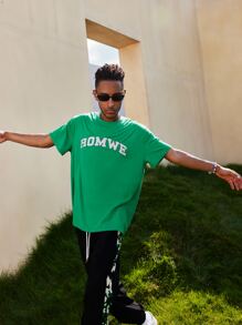 ROMWE MEN ROMWE Limited 男士字母T恤 - 綠色 - 查看 6