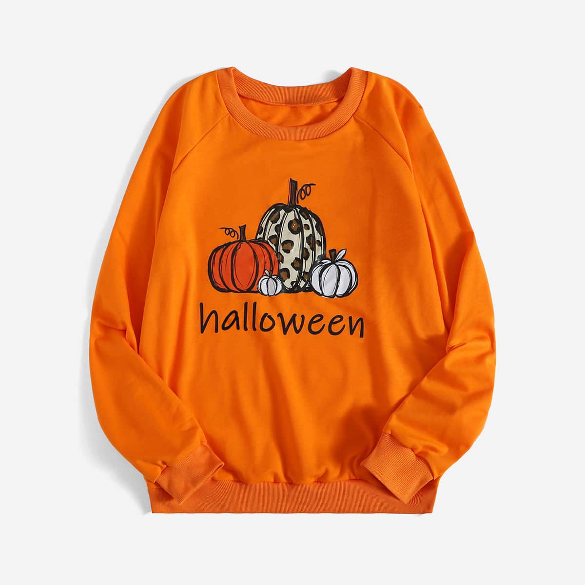 

Letter Halloween Graphic Sweatshirt, Orange
