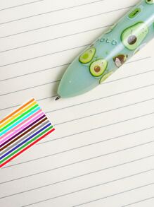 1pc Avocado Decor Ballpoint Pen - Multicolor - View 2