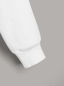 SHEIN Sudadera corta unicolor con cremallera delantera - Blanco - Ver 4