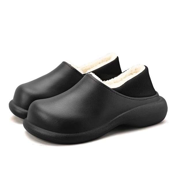 

Men Minimalist Fuzzy Slippers, Black
