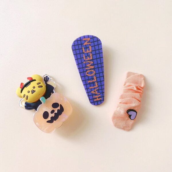

3pcs Toddler Girls Letter Graphic Hair Clip, Multicolor