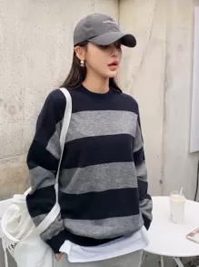 DAZY Two Tone Drop Shoulder Jumper - Multicolor - View 4