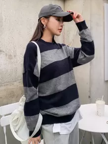 DAZY Two Tone Drop Shoulder Jumper - Multicolor - View 5