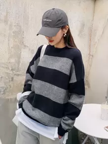 DAZY Two Tone Drop Shoulder Jumper - Multicolor - View 7