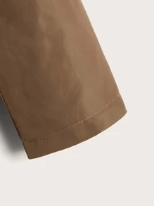 SHEIN Boys Two Tone Flap Pocket Hooded Jacket - Coffee Brown - View 4