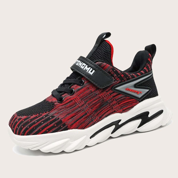 

Boys Colorblock Breathable Running Shoes, Red