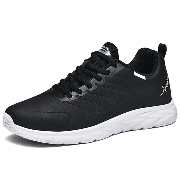 

Men Letter Patch Lace-Up Front Sneakers, Black