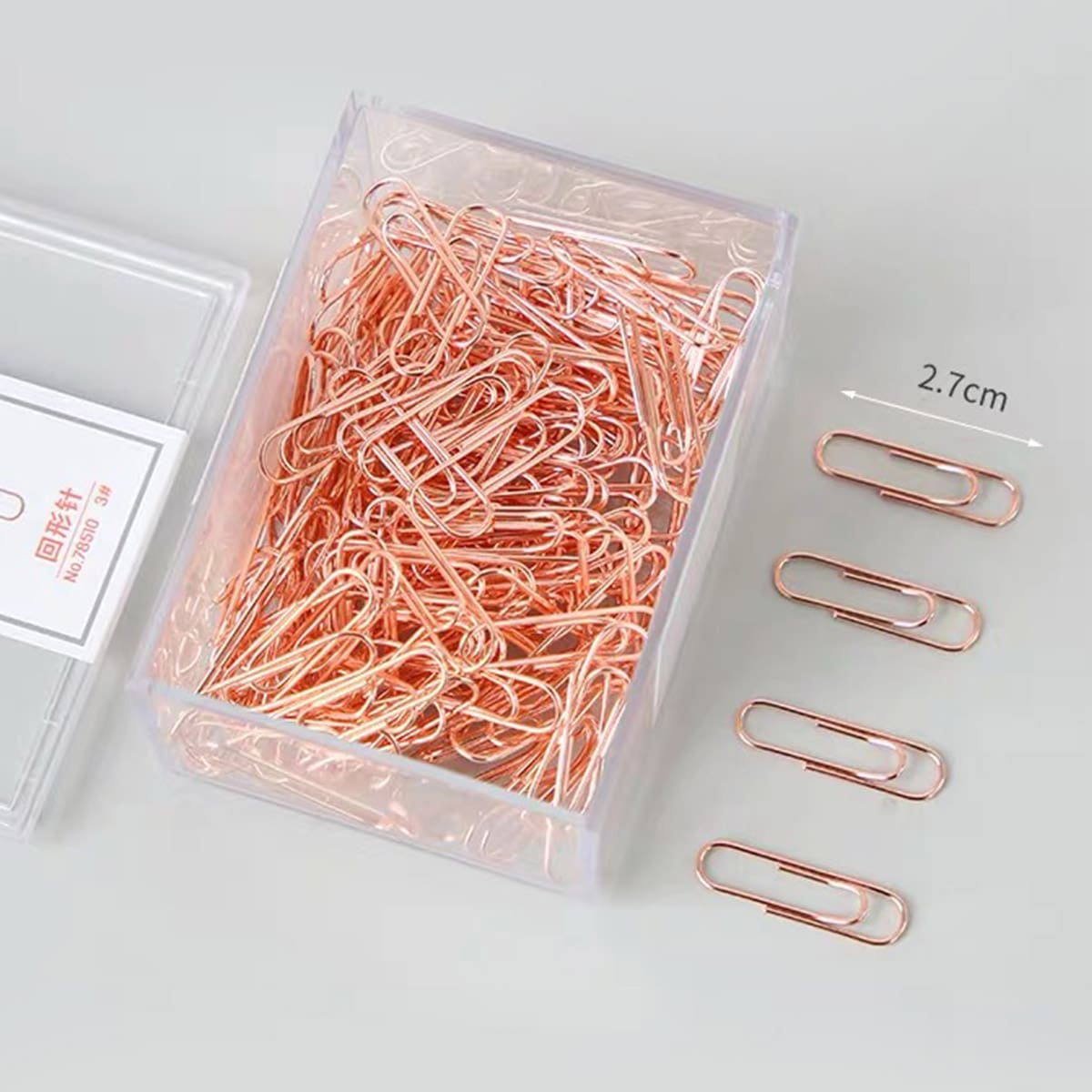 

1box Solid Color Paper Clip, Rose gold
