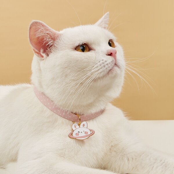 

Cartoon Graphic Pet Collar, Baby pink
