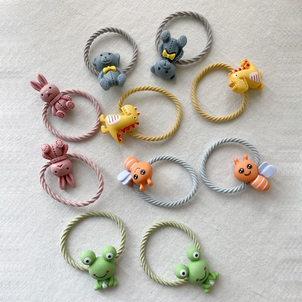 

5pcs Cartoon Graphic Pet Hair Rope, Multicolor