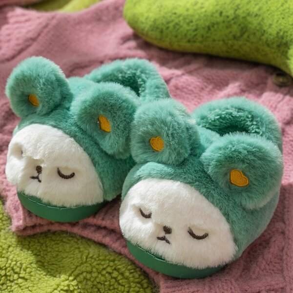 

Kids Cartoon Design Home Slippers, Green