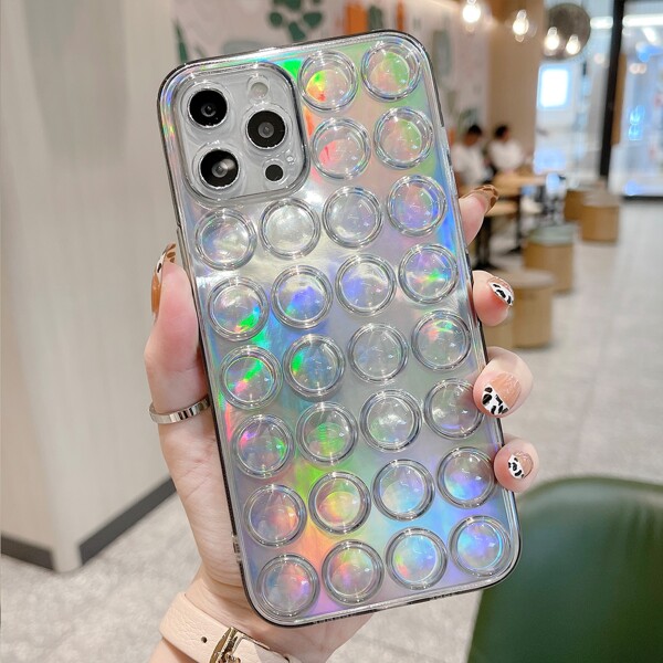

Push Pop Bubble Fidget Phone Case, Grey
