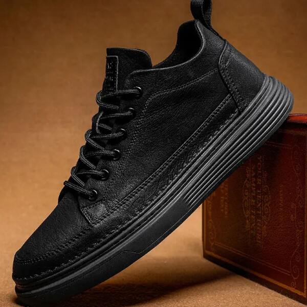 

Men Letter Graphic Lace-up Front Sneakers, Black