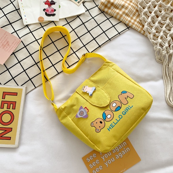 

Cartoon Graphic Crossbody Bag, Yellow