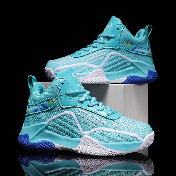 

Boys Knit Detail Graphic Basketball Shoes, Multicolor