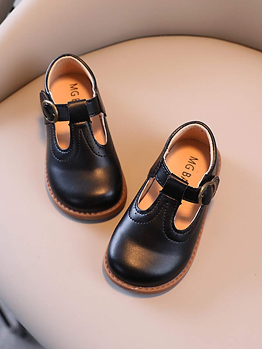 Girls Buckle Decor Flats